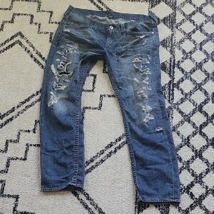 True Religion Men's Skinny Jeans - Distressed Blue